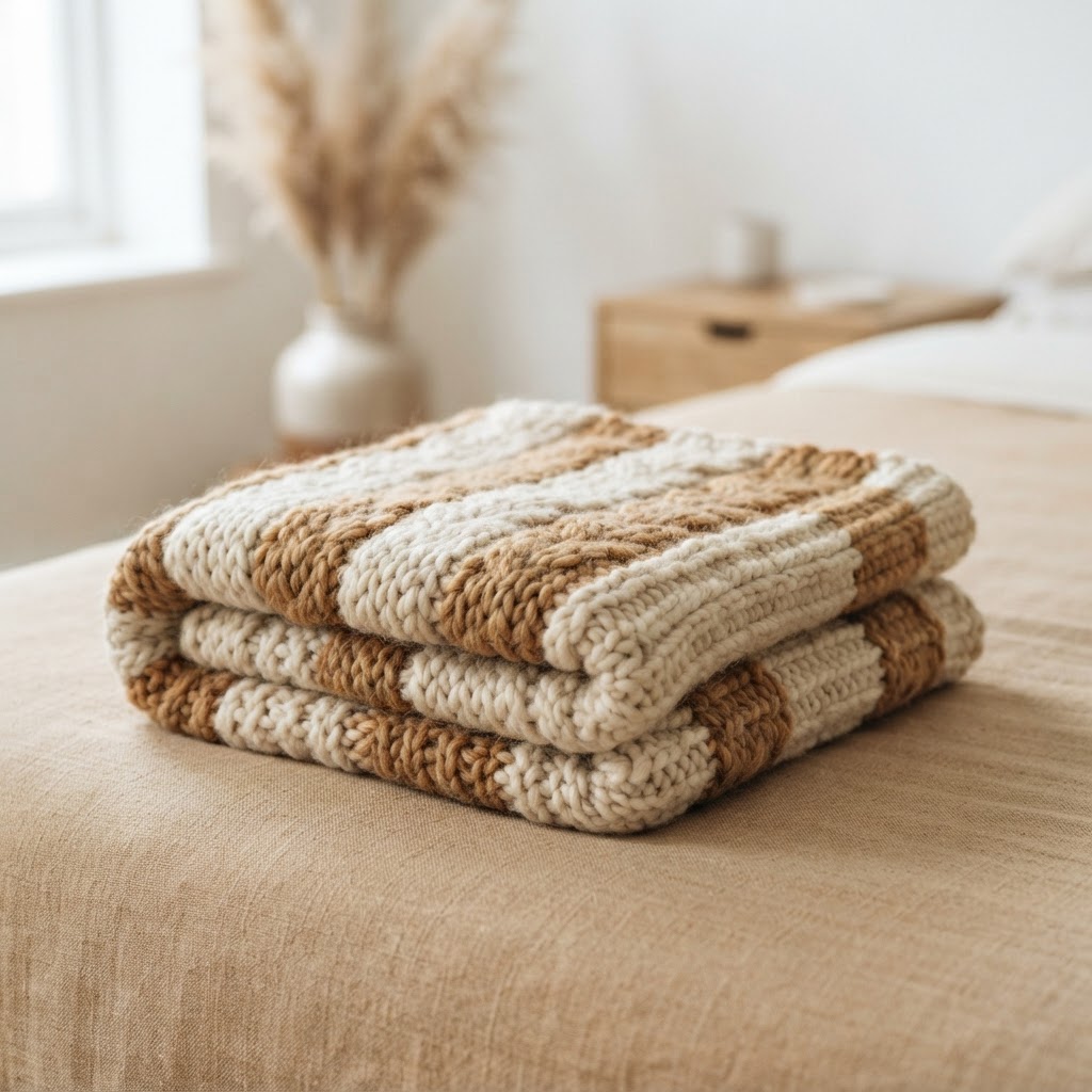 Hand-Knit Wool Throw